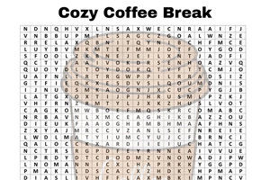 Word Search Printable – Cozy Coffee Break