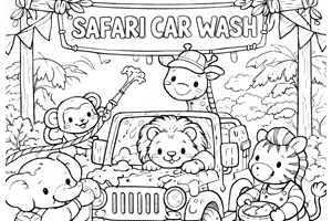 Jungle Safari Coloring Page