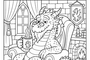 Cozy Coffee Break Coloring Page