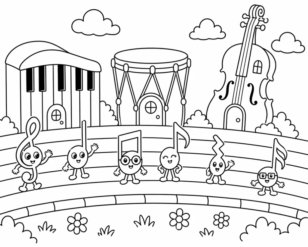 Music & Rhythm coloring page