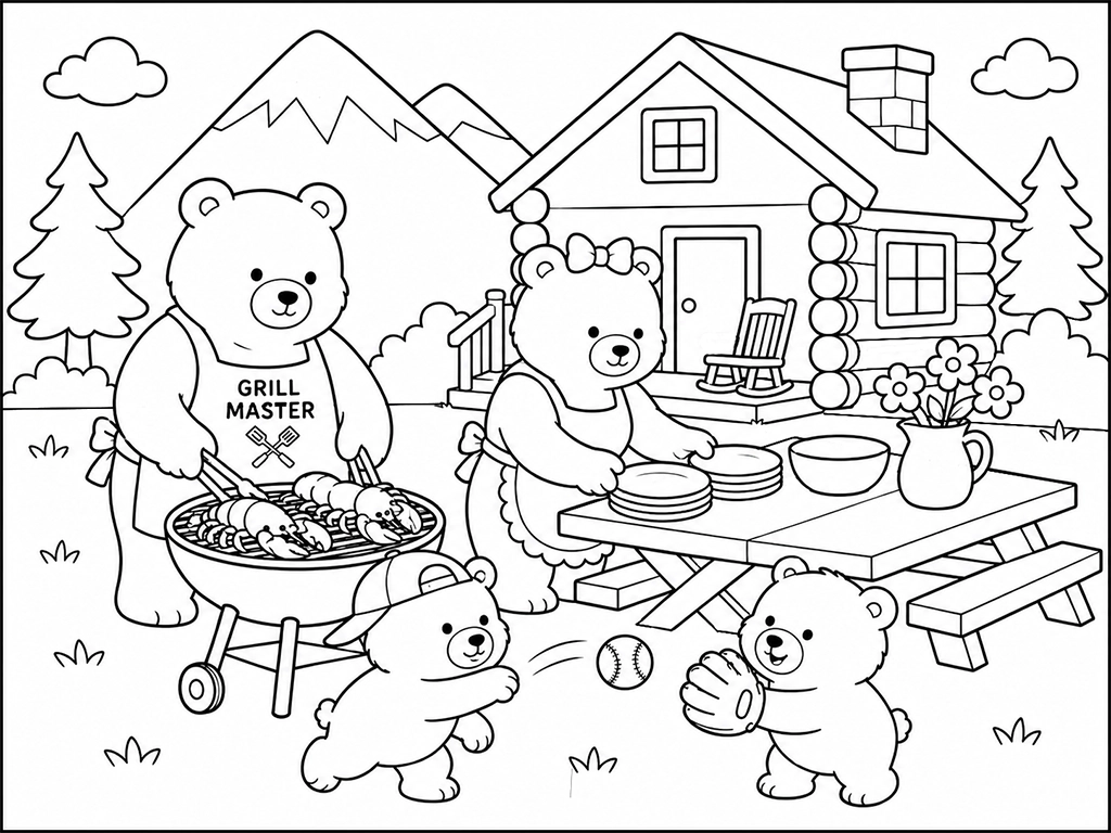Mountain Getaway Coloring Page