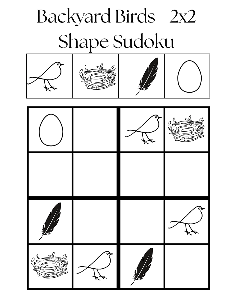 Backyard Birds Shape Sudoku