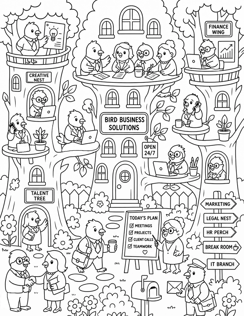 Backyard Birds Coloring Page