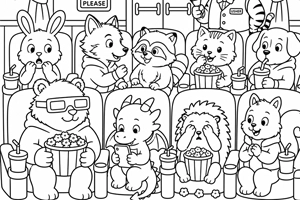 Movie Night Coloring Page