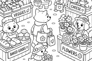 Farmers Market Coloring Page