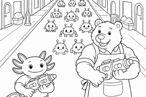 Retro Arcade Coloring Page