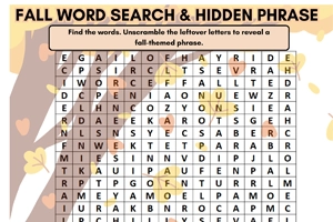 Fall Word Search & Hidden Phrase