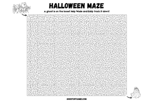 Free Printable Halloween Maze – Help Wade & Eddy Catch the Ghost!