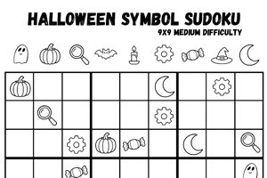 Free Halloween Symbol Sudoku Printable – Solve It, Then Color It!